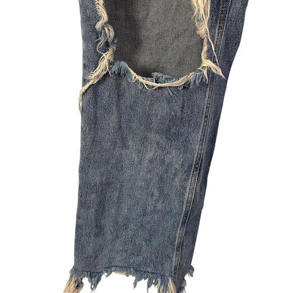 We The Free People Womens Maggie Mid Rise Straight Leg Button Fly Jeans sz 26 - Picture 7 of 16